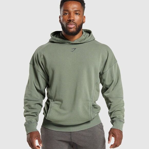 Gymshark Heritage Washed Hoodie‎ Size L in Dusk Green Acid NWT and in package - Picture 1 of 7